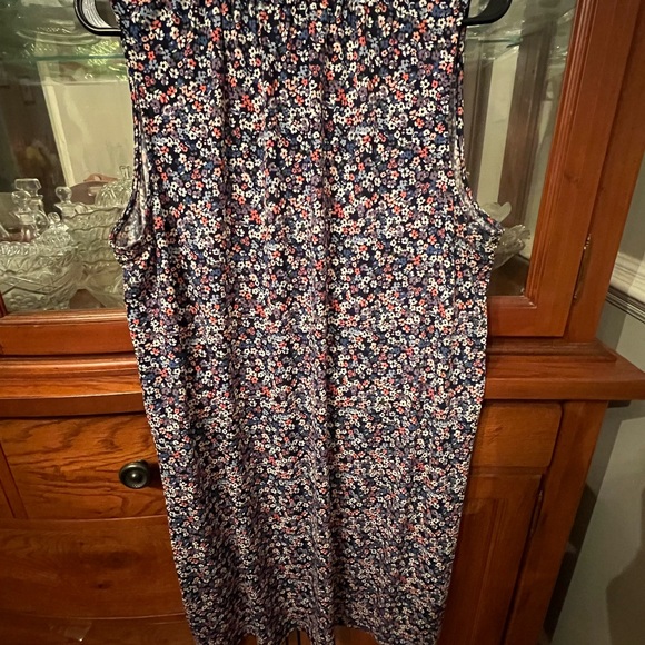 Michael Michael Kors Women’s XL Sleeveless Blue Floral Midi Dress EUC - Picture 3 of 6